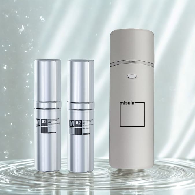 Misula. I sieri M 5.1 e M 5.2 sono pensati per lavorare in sinergia all’interno di una routine personalizzata. Il dispositivo Misula completa il gesto beauty con un approccio tecnologico.