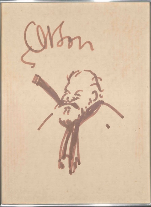 Autoritratto con sigaro. Disegno, s.d. Collezioni personali di Welles e Kodar. Collezione Archivi di Stato-Šibenik, Croazia