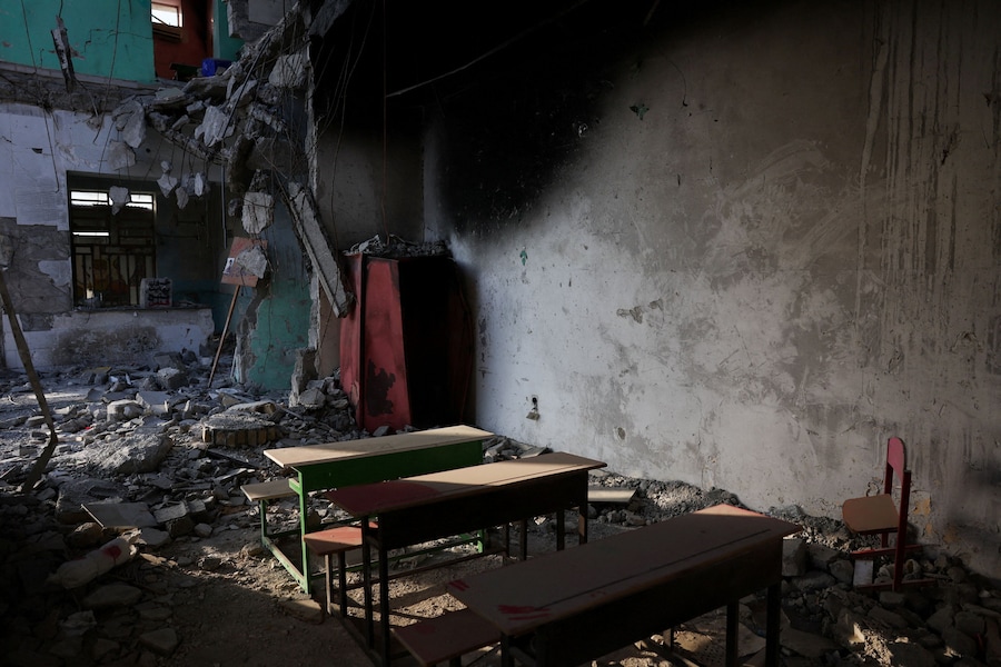La scuola di Minab, danneggiata da un attacco, a Minab, in Iran. (Majid Asgaripour/WANA (West Asia News Agency) via REUTERS)