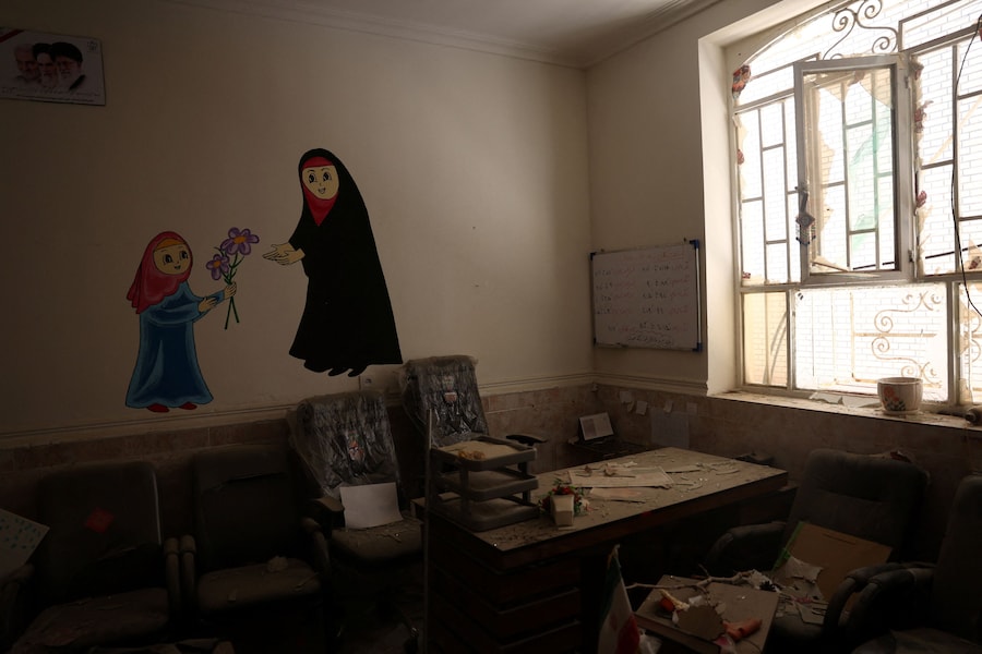 Una scuola danneggiata da un attacco avvenuto il 28 febbraio a Lamerd, in Iran, il 12 settembre 2026. Majid Asgaripour/WANA (West Asia News Agency) via REUTERS (via REUTERS)