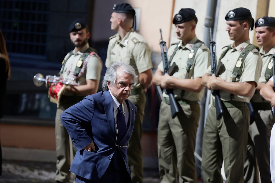 Funerale di Stato per Emma Bonino in Campidoglio, lÕarrivo di Renato Brunetta. (LAPRESSE)