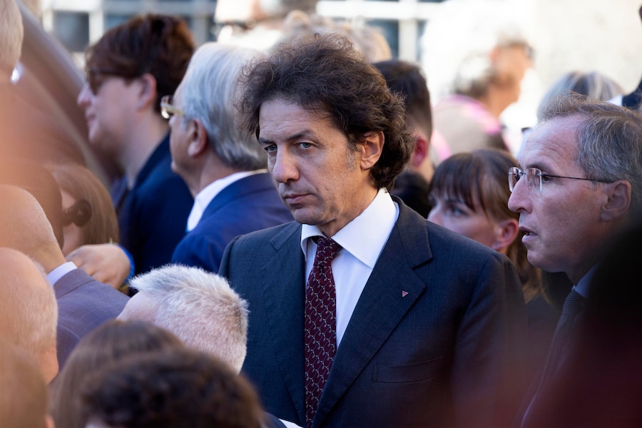 Marco Cappato, all’esequie di stato al Campidoglio. (ANSA)