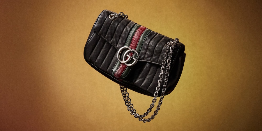 Gucci. Borsa a spalla Jetset GG Marmont misura media, in pelle
