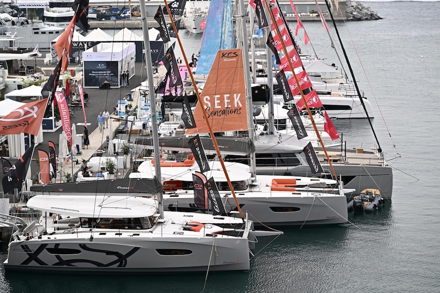 Alcune vedute delle barche e yacht nella giornata di apertura della 66ma edizione del Salone Nautico Internazionale dal 1 al 6 ottobre, Genova, 01 ottobre 2026. ANSA/LUCA ZENNARO +NPK+ (ANSA)