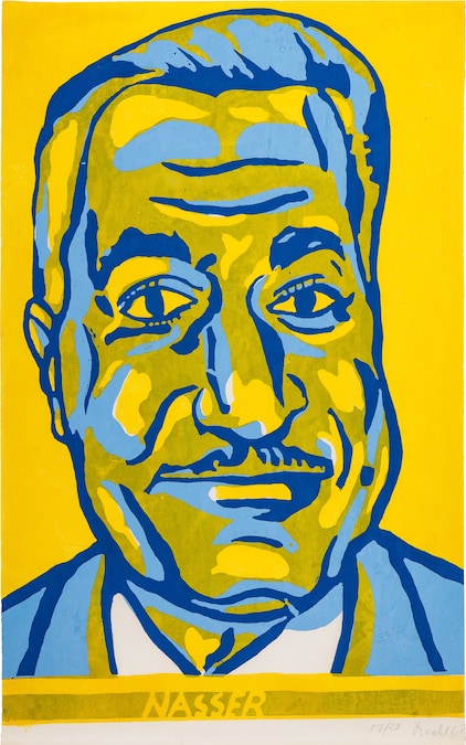 Otto Muehl (1925 – 2013) Nasser, 1967 Siebdruck 74 x 46,3 cm Sammlung WIENER AKTIONISMUS MUSEUM Foto: WIENER AKTIONISMUS MUSEUM / Manuel Carreon Lopez (Bildrecht, Wien 2026)