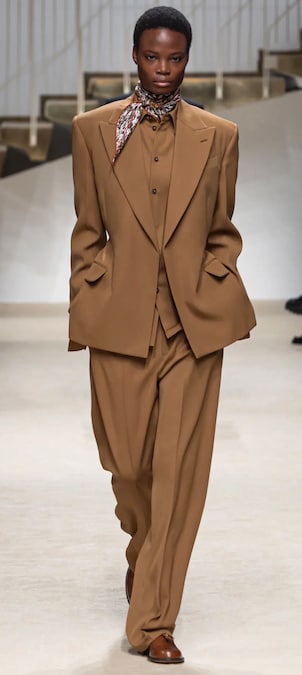 Tod’s. Suit con giacca, pantaloni over e camicia coordinati, in flanella di lana