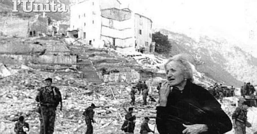 Un'immagine della tragedia del Vajont avvenuta il 9 ottobre del 1963 pubblicata dall'Unità ANSA (ANSA)