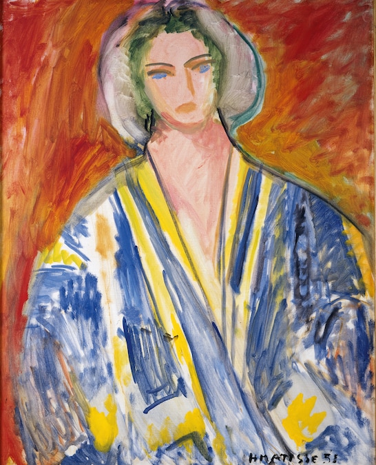 Henri Matisse Femme à la gandoura bleue 1951 Olio su tela, 81 x 64,8 cm Musée départemental Henri Matisse, Le Cateau-Cambrésis (Credito foto: Photo musée départemental Henri Matisse, Florian Kleinefenn)