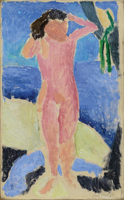 Henri Matisse Nu au bord de la mer 1909 Olio e matita su tela, 46 x 28,6 x 2 cm Collezione privata (Credito foto: © Forma, Paris photo © Gregory Copitet)