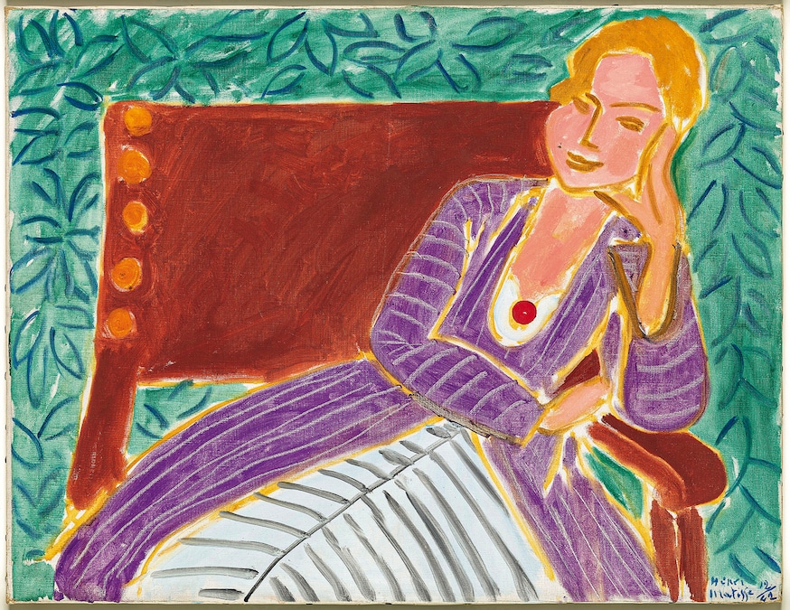 Henri Matisse Jeune fille assise, robe persane 1942 Olio su tela, 43 x 56 cm Musée national Picasso, Parigi Credito foto: RMN-Grand Palais / Mathieu Rabeau/ Dist. Foto SCALA, Firenze (RMN-Grand Palais /Scala)