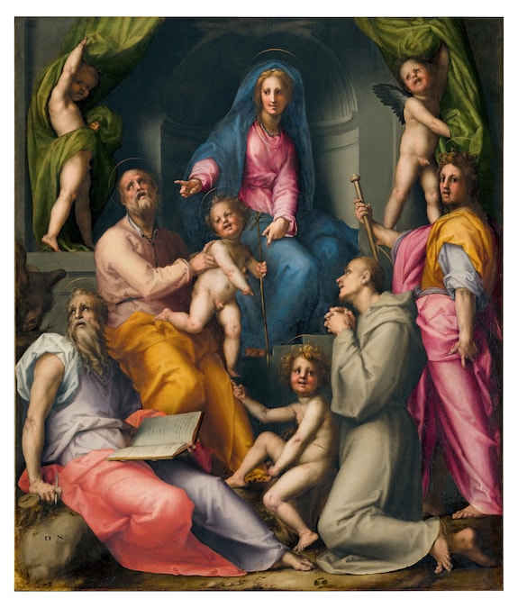 Pontormo (Jacopo da Pontormo) Pala Pucci: Sacra Famiglia con i santi Giovanni evangelista, Giovanni Battista, Francesco e Giacomo, 1518 olio su tavola, 214 × 195 cm Firenze, chiesa di San Michele Arcangelo Visdomini Per gentile concessione dell’Arcidiocesi di Firenze
