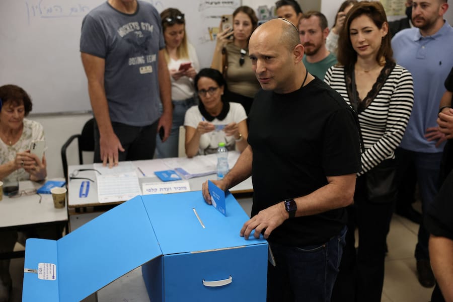L’ex Primo Ministror Naftali Bennett, leader del Together (Beyachad) party, REUTERS/Nir Elias (REUTERS)