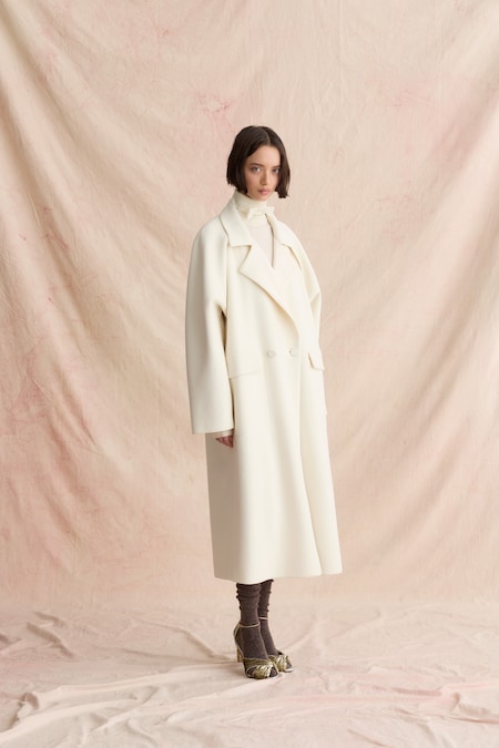 Forte Forte. Cappotto mantella in panno velour lungo al polpaccio