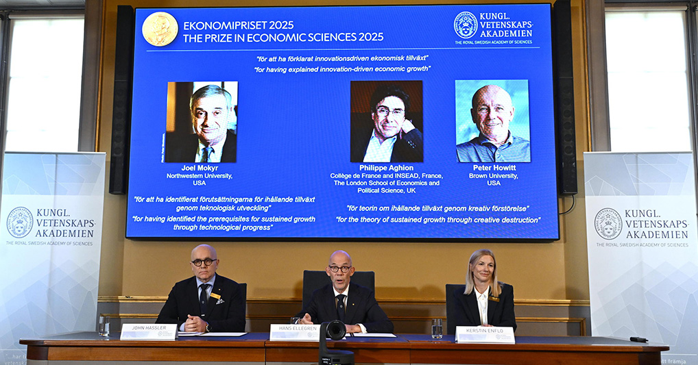 Il Premio Nobel per l'Economia a Joel Mokyr, Philippe Aghion e Peter Howitt