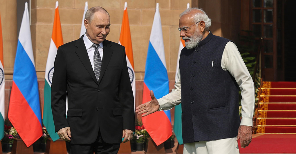 Putin in India da Modi