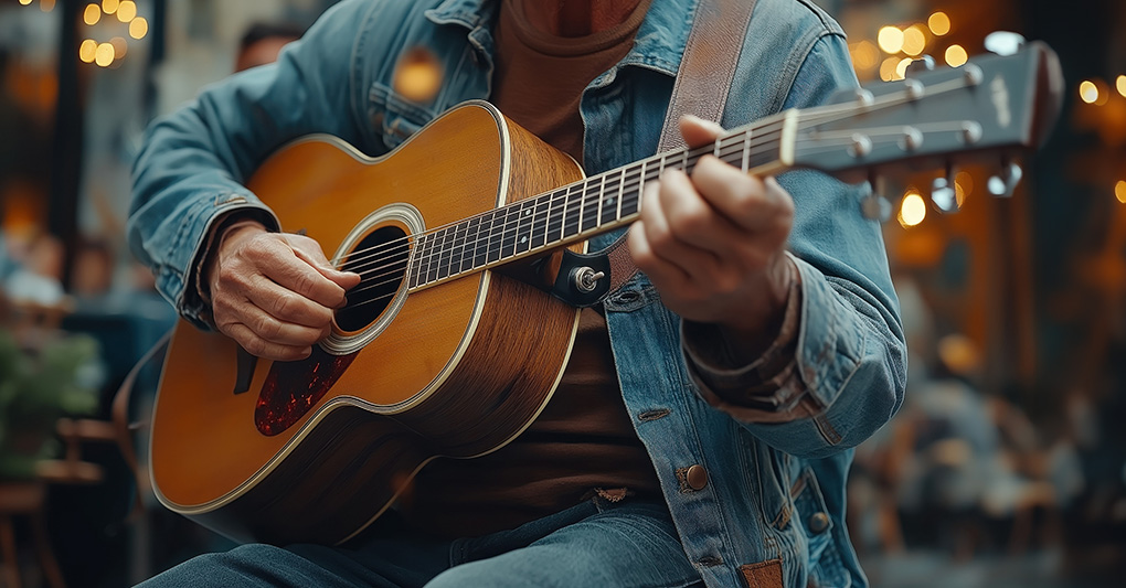 Imbracciando la mia chitarra