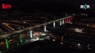 Il volo di un drone sul nuovo ponte Genova San Giorgio thumbnail