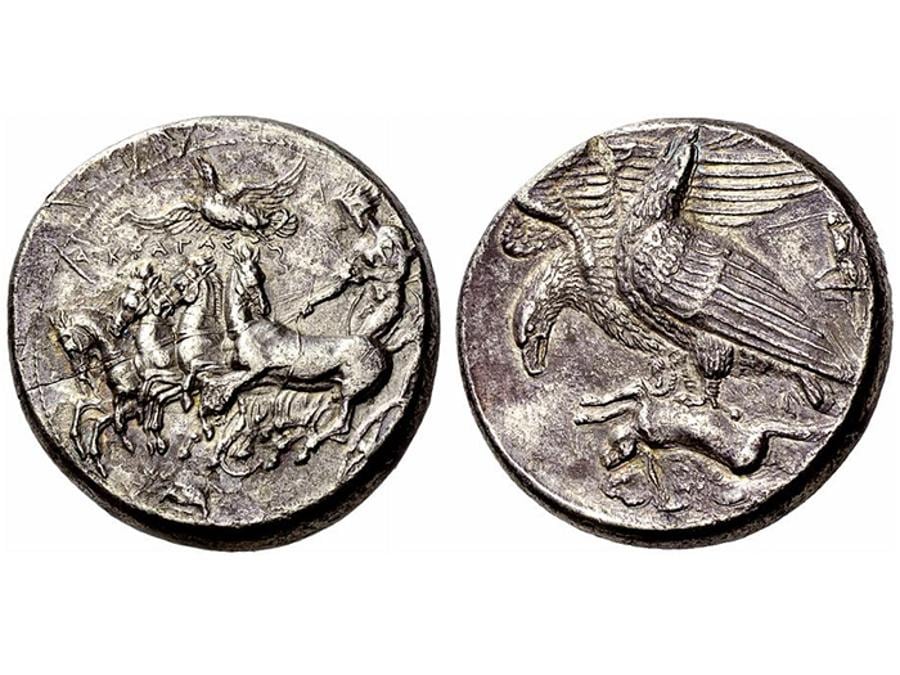 Numismatica Ars Classica nel 2012 un decadramma di Agrigento venduto per 2.280.000 euro 