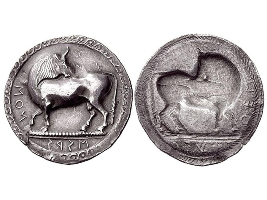 Numismatica Ars Classica nel 2011 un nomos (moneta incusa) di Siris e Pyxus venduto per 102.000 euro