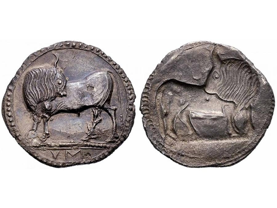 Bolaffi nel 2014 uno statere databile al 530-510 a.C. di Sibari, stimato 2.500 euro realizzo 3.840 euro