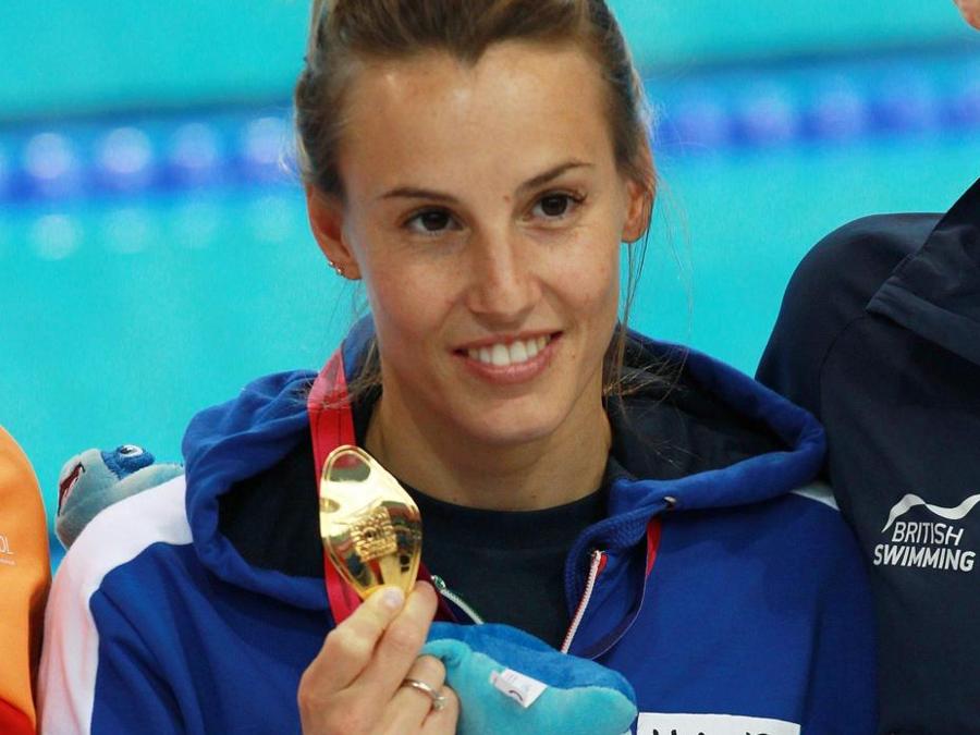Londra, 14 maggio 2016,  Tania Cagnotto medaglia d’oro nel tuffo dai 3 metri (ANSA/SEAN DEMPSEY)