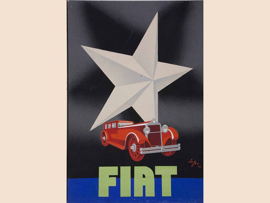 Sepo, Fiat, bozzetto per manifesto, 1928