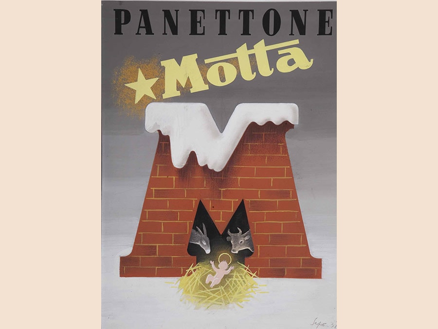 Sepo, Panettone Motta, bozzetto per manifesto, 1934