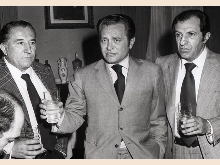 1971. Giampiero Boniperti diventa presidente. Nella foto (Olycom) con l'allenatore (da sinistra) Cestmir Vycpalek e Carlo Parola. (OLYCOM) 