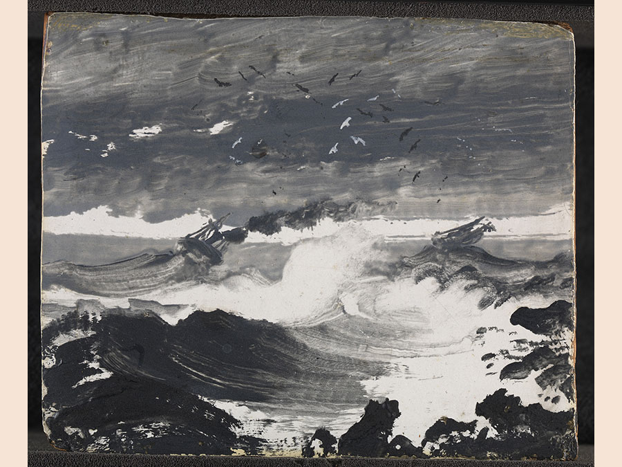 Peder Balke. The Tempest, about 1862. Oil on wood panel, 10.3 x 12.2 cm. The National Gallery, London. Presented by Danny and Gry Katz, 2010. © The National Gallery, London
