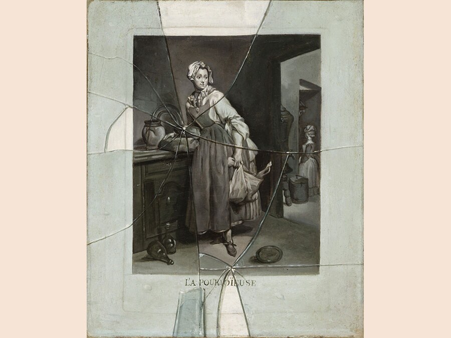 Etienne Moulinneuf after Jean-Siméon Chardin. Back from the Market (La Pourvoyeuse), about 1770. Oil on canvas, 46 × 37.9 cm. Los Angeles County Museum of Art, California, European Art Acquisition Fund, M.2007.24. © Museum Associates / LACMA