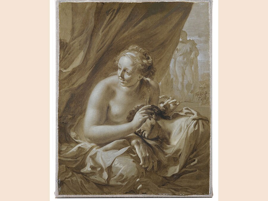 Adriaen van der Werff. Samson and Delilah (?), about 1693. Oil on canvas, 35.7 x 28.7 cm. © Fondation Custodia, Collection Frits Lugt, Paris
