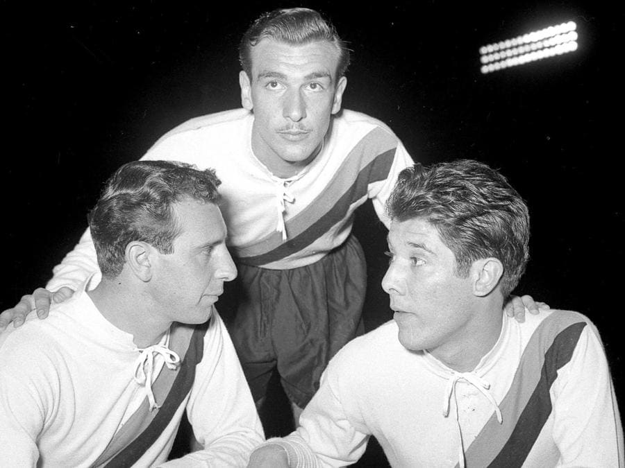 1958, Humberto Maschio, Antonio Valentin Angelillo e Omar Sivori  (Olycom)