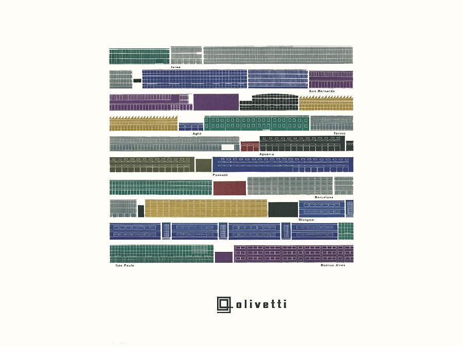 Olivetti, profili delle fabbriche, 1956 (Giovanni Pintori, courtesy of Associazione Archivio Storico Olivetti)