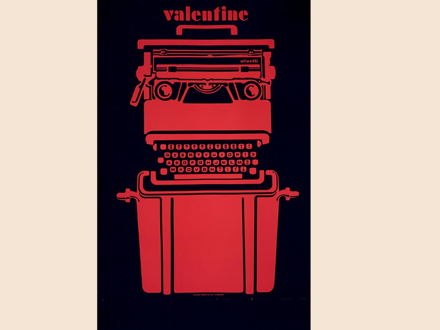 Macchina per scrivere Olivetti Valentine, 1969 (Ettore Sottsass, Roberto Pieracini, courtesy of Associazione Archivio Storico Olivetti)