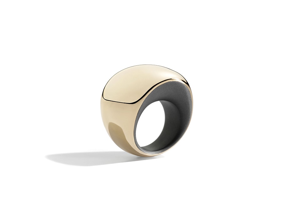 Anello PIROUETTE oro rosa e titanio