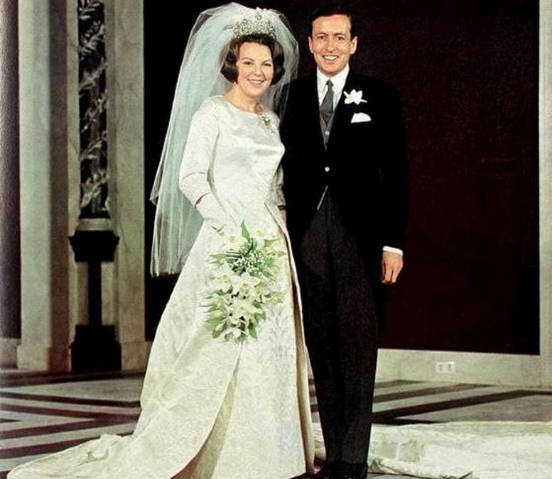 La regina dei Paesi Bassi, Beatrice, nel giorno del suo matrimonio con il diplomatico tedesco Claus van Amsberg nel 1966