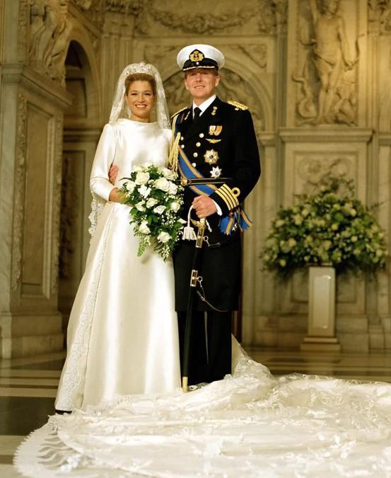 L'allora principe Guglielmo Alessandro d'Olanda con la sua sposa, l'argentina Máxima Zorreguieta Cerruti, nel 2003