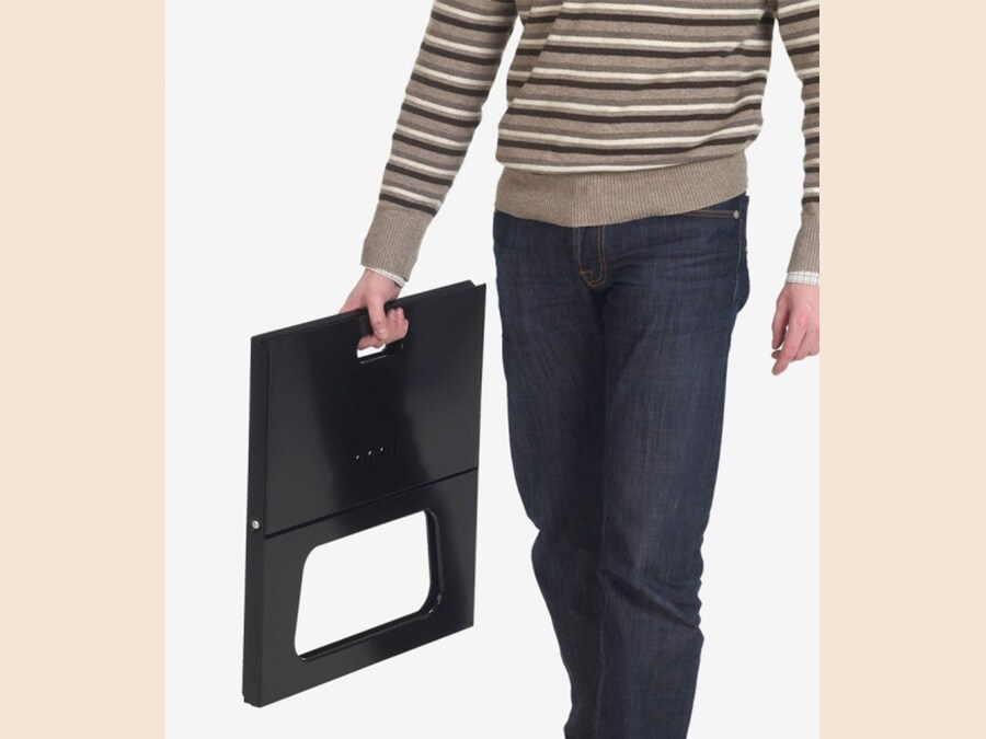 Avantgardiste, Notebook, barbecue portatile e pieghevole, a carbonella, chiuso diventa sottile, con solo 2,5 cm di spessore.