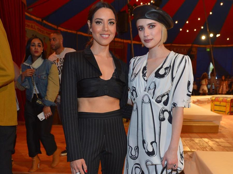 Aubrey Plaza ed Emma Roberts  (photo by Donato Sardella/Getty Images for Moschino)
