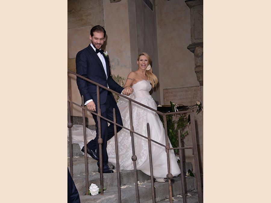 Tomaso       Trussardi e Michelle Hunziker. ( APimages/Panckow / AGF) 