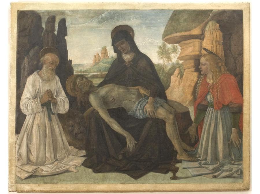 Pietro Vannucci detto il Perugino, Pietà tra San Gerolamo e Santa Maria Maddalena, 1473 circa, Perugia, Galleria Nazionale dell'Umbria © Galleria Nazionale dell'Umbria