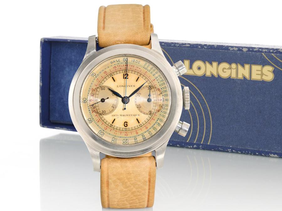Meeting Art, cronografo Longines Referenziale 4974 del 1943 che da una base di 20mila euro è volato a 90mila euro