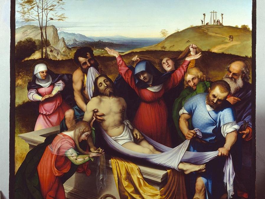 ITINERARI 2. Lorenzo Lotto. Deposizione, 1512 . Olio su tavola, 298 x 198 cm. Jesi, Pinacoteca Civica, Palazzo Pianetti