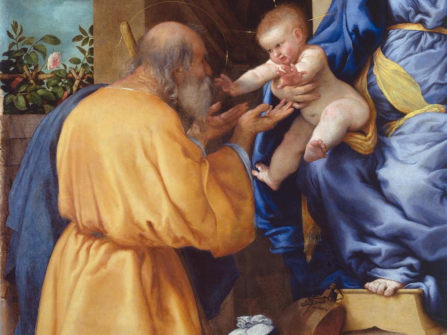 ITINERARI 4. Lorenzo Lotto. Madonna col bambino e i SS Giuseppe e Gerolamo (Madonna delle Rose), 1526. Olio su tavola, 155 x 160 cm. Jesi, Pinacoteca Civica, Palazzo Pianetti. Lunetta: San Francesco e Santa Chiara, 1526. Olio su tavola, 85 x 160 cm. Jesi, Pinacoteca Civica, Palazzo Pianetti (particolare)