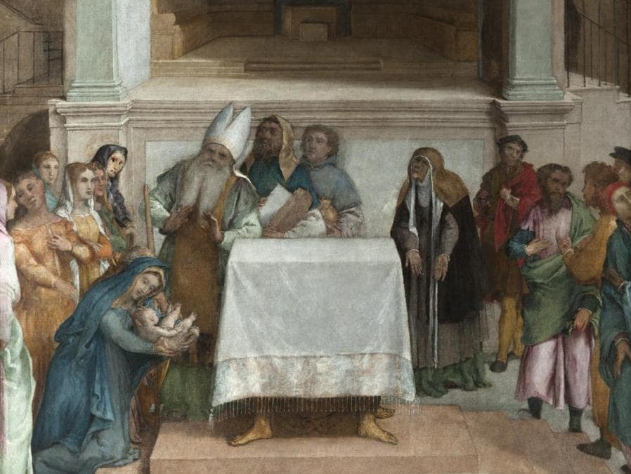 ITINERARI 14. Lorenzo Lotto. Presentazione di Gesù al Tempo. 1552 - 1556 ca. Olio su tela, cm 172 x 136,5. Loreto, Museo Pontificio Santa Casa