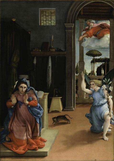 ITINERARI 19. Lorenzo Lotto. Annunciazione, 1533 - 1535. Olio su tela, 166 x 114 cm. Recanati, Museo Civico. Villa Colorredo Mels