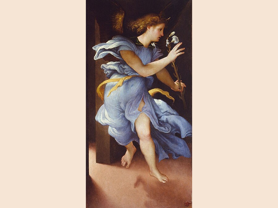 ITINERARI 3. Lorenzo Lotto. Angelo annunciante. Vergine annunciata, 1526 ca. Olio su tavola, 82 x 42 . Jesi, Pinacoteca Civica, Palazzo Pianetti