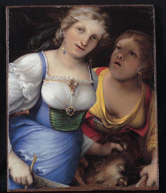 Lorenzo Lotto. Giuditta con la testa di Oloferne, 1512. Olio su tavola. 28,8 x 23,4 cm. Roma, Collezione BNL Gruppo BNP Paribas