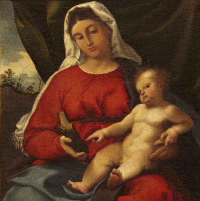 Lorenzo Lotto. Madonna col bambino, 1526 - 1529 ca. Olio su tela, 60 x 50 cm. Roma, Segretariato Generale della Presidenza della Repubblica