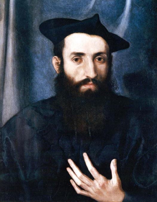 Lorenzo Lotto. Ritratto di Giovanni Maria Pizoni, 1538. Olio su tela 55,5 x 43,5 cm. Collezione Koelliker